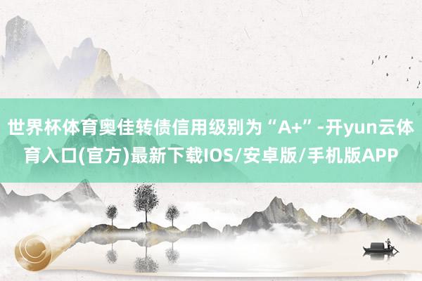 世界杯体育奥佳转债信用级别为“A+”-开yun云体育入口(官方)最新下载IOS/安卓版/手机版APP